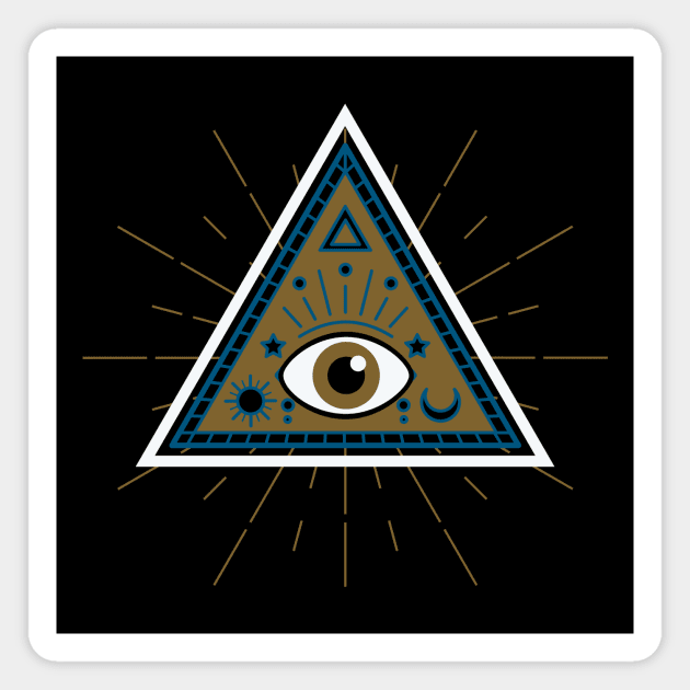 All Seeing eye - Brown with brown eye Magnet by Just In Tee Shirts